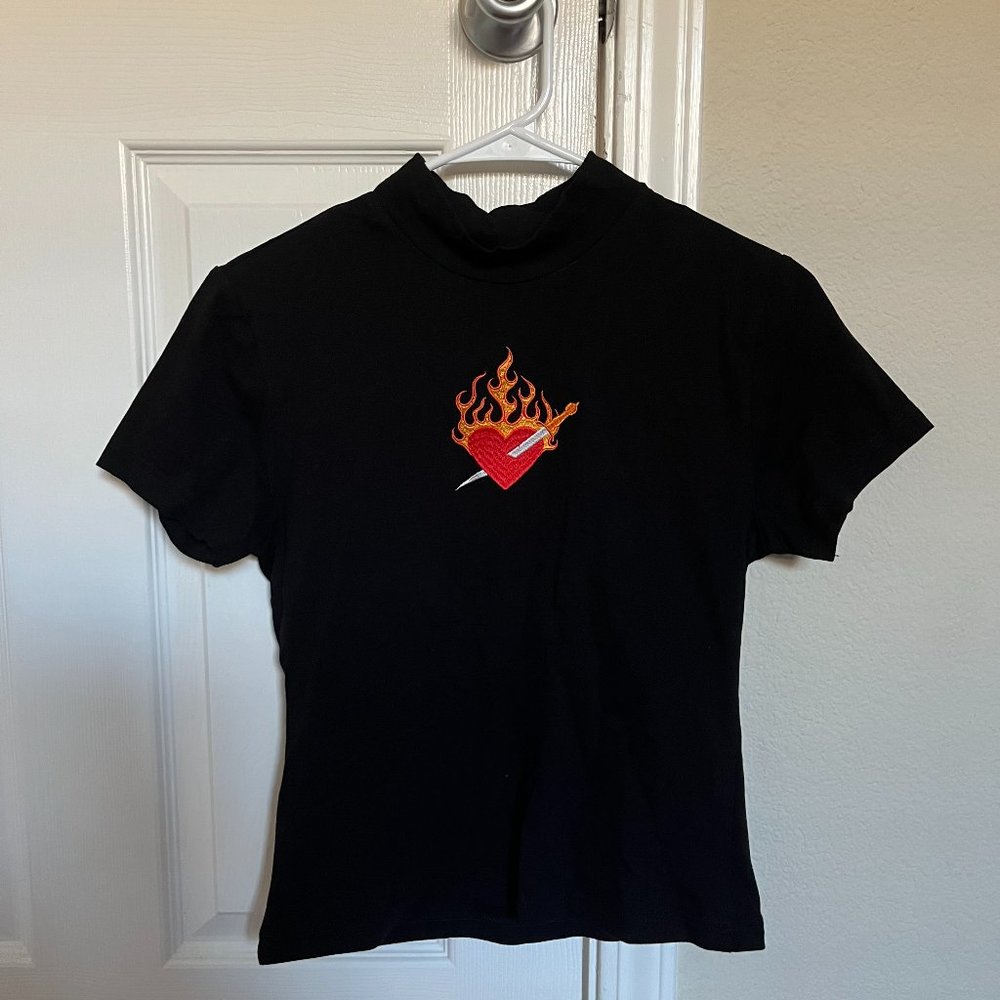 NWT Dangerfield Heart Embroidery Top